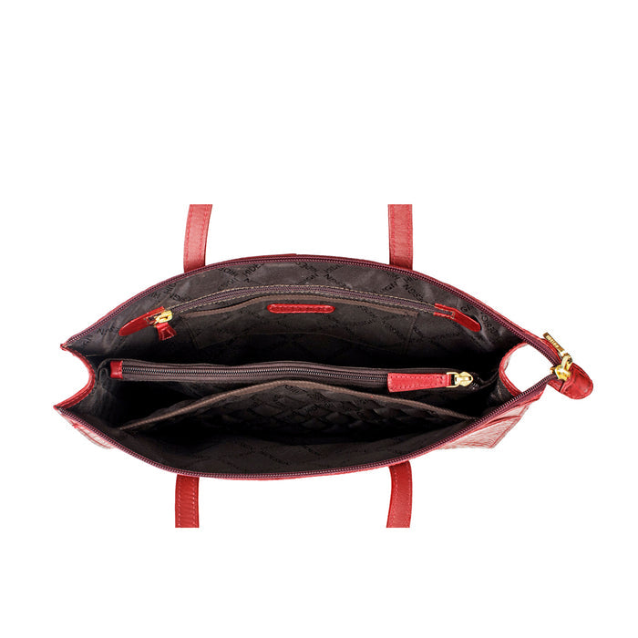 Ee Fabiola 01 Red Leather Tote Bag