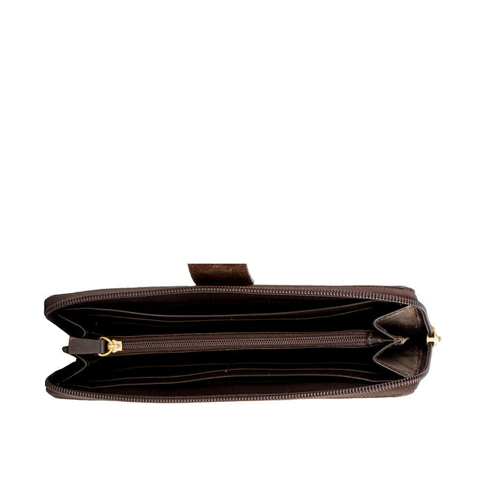 Ee Frieda W2  Red Leather Zip Around Wallet