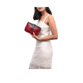 Ee Frieda W3  Red Leather Sling Wallet