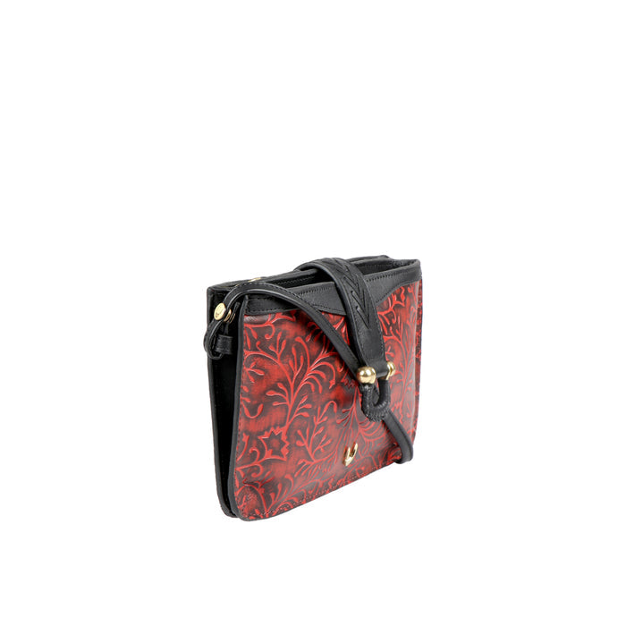 Ee Frieda W3  Red Leather Sling Wallet
