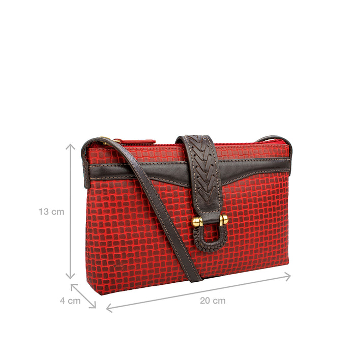Ee Frieda W4  Red Leather Sling Wallet