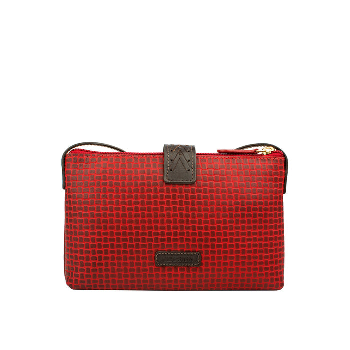 Ee Frieda W4  Red Leather Sling Wallet