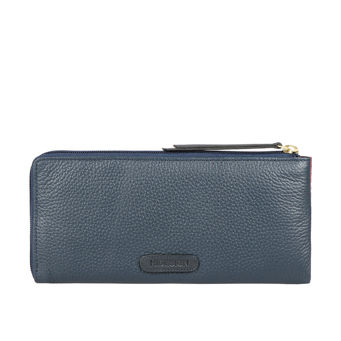 Ee Gemini W2  Blue Leather Zip Around Wallet