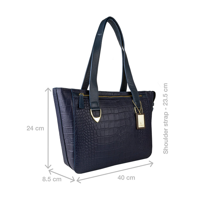 Ee Isis 01 Blue Leather Tote Bag