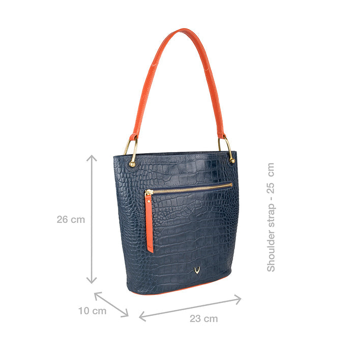Ee Jupiter 01 Blue Leather Shoulder Bag