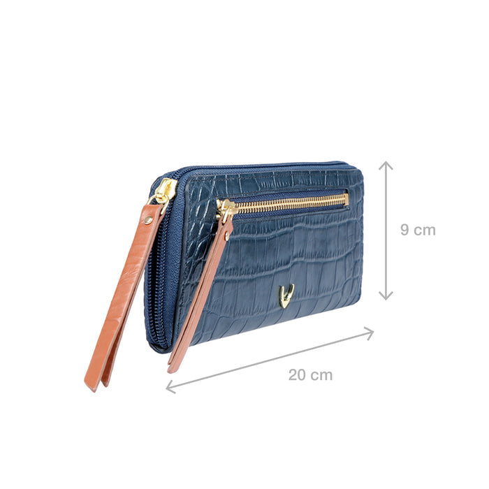 Ee Jupiter W2  Blue Leather Zip Around Wallet