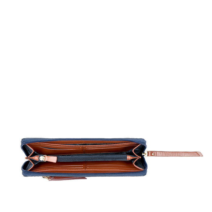 Ee Jupiter W2  Blue Leather Zip Around Wallet