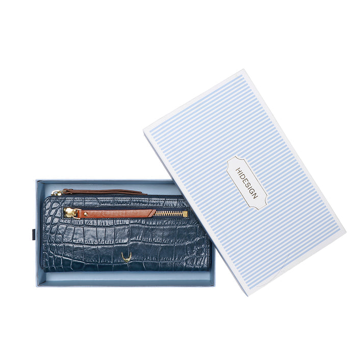 Ee Jupiter W2  Blue Leather Zip Around Wallet