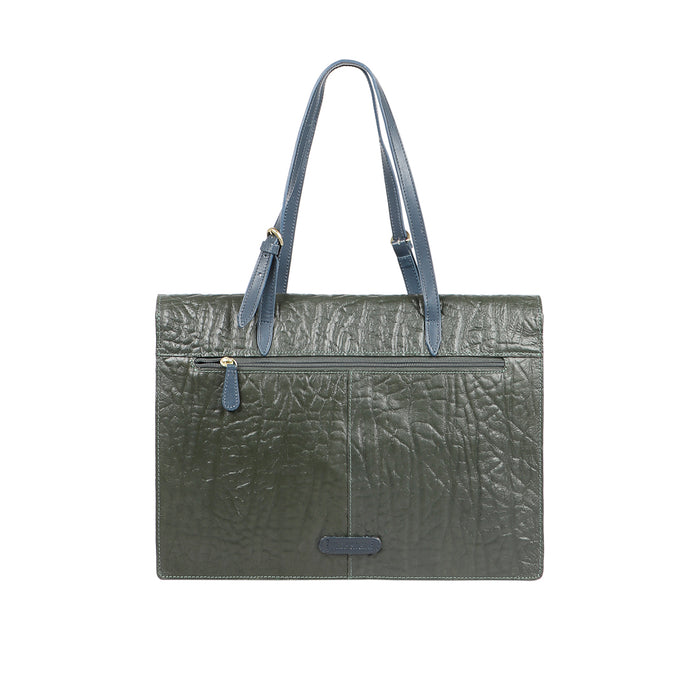Ee Kathryn 01 Green Leather Laptop Bag