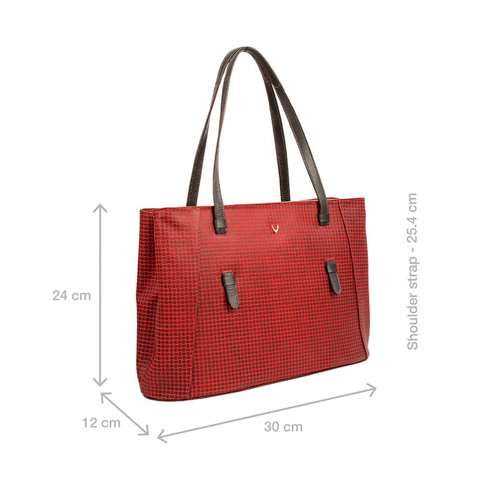 Ee Leandra 01 Red Leather Tote Bag