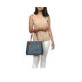 Ee Leandra 02 Blue Leather Shoulder Bag