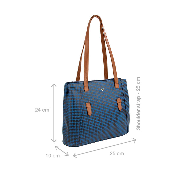 Ee Leandra 02 Blue Leather Shoulder Bag