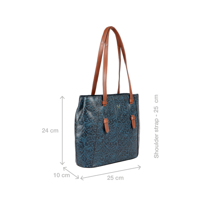 Ee Leandra 02 Blue Leather Shoulder Bag