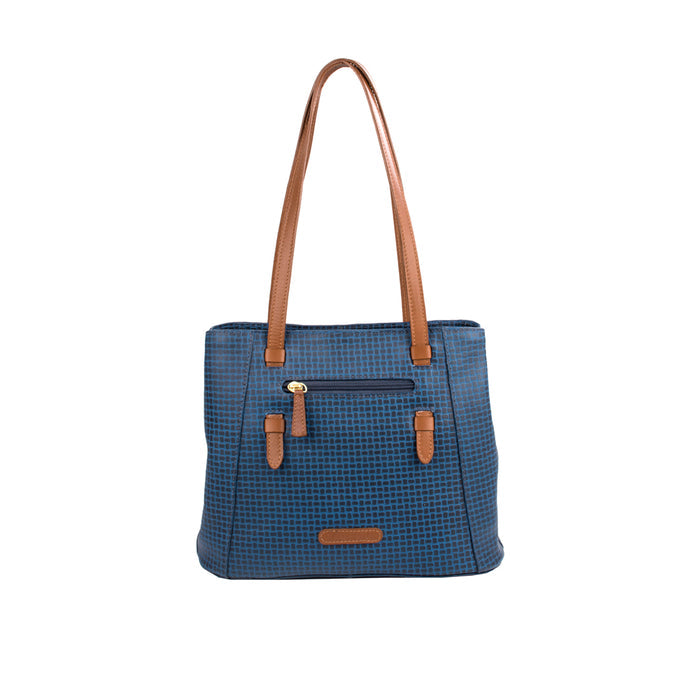 Ee Leandra 02 Blue Leather Shoulder Bag