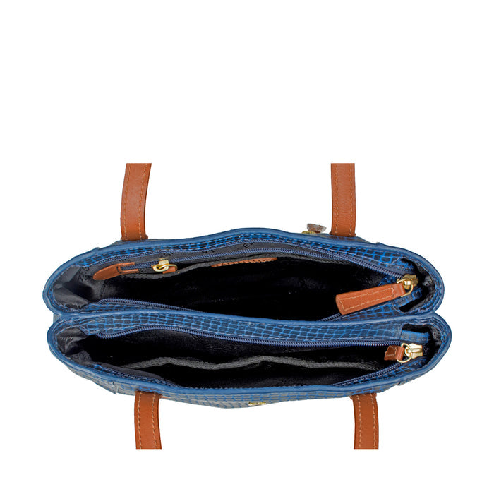 Ee Leandra 02 Blue Leather Shoulder Bag