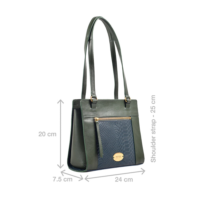 Ee Libra 01 Blue Leather Shoulder Bag