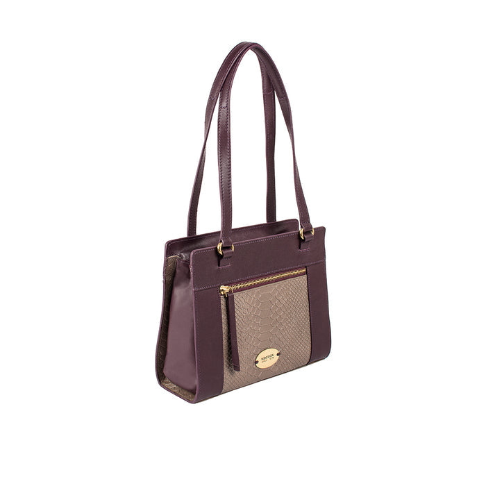 Ee Libra 01 Purple Leather Shoulder Bag