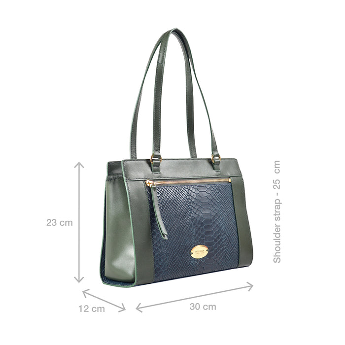 Ee Libra 02 Blue Leather Tote Bag