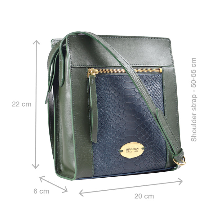 Ee Libra 03 Blue Leather Sling Bag