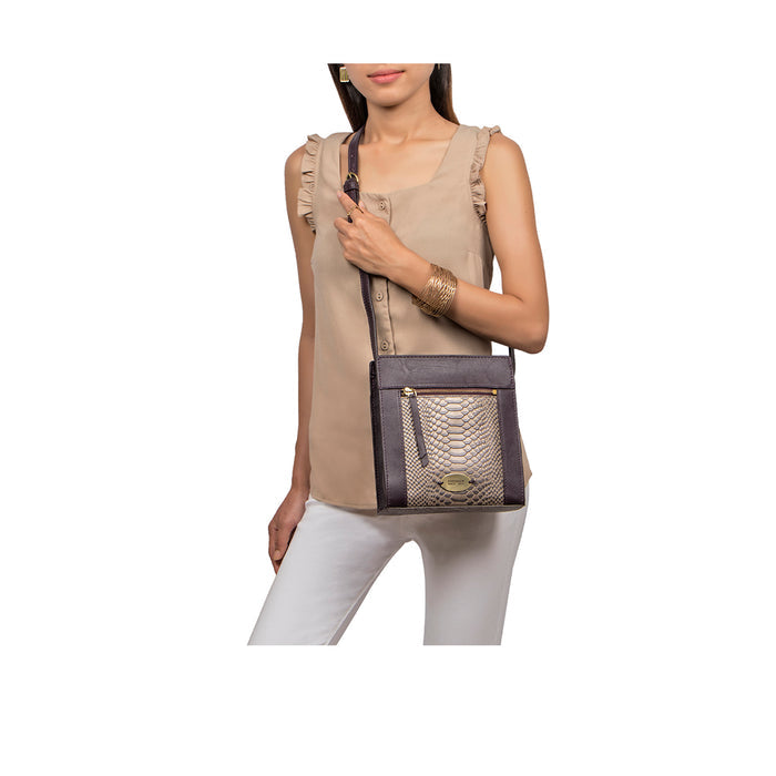 Ee Libra 03 Purple Leather Sling Bag