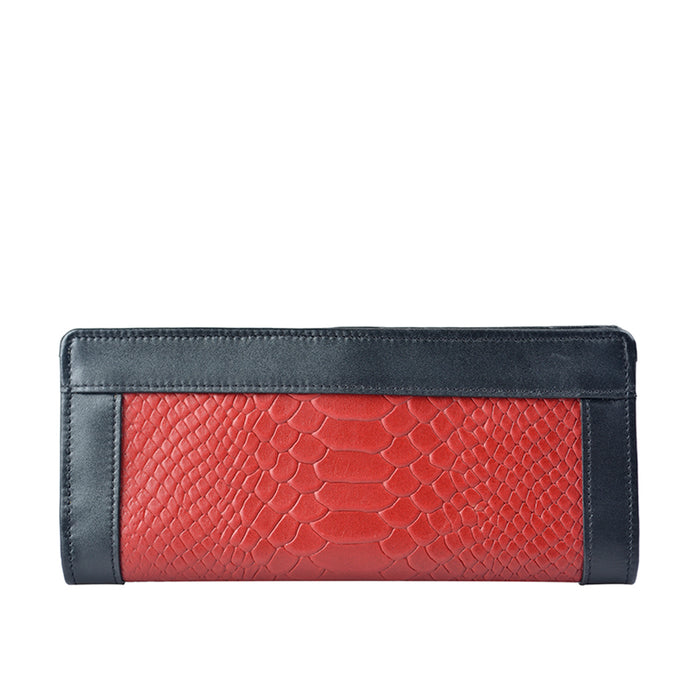 Ee Libra W1  Red Leather Bi-Fold Wallet
