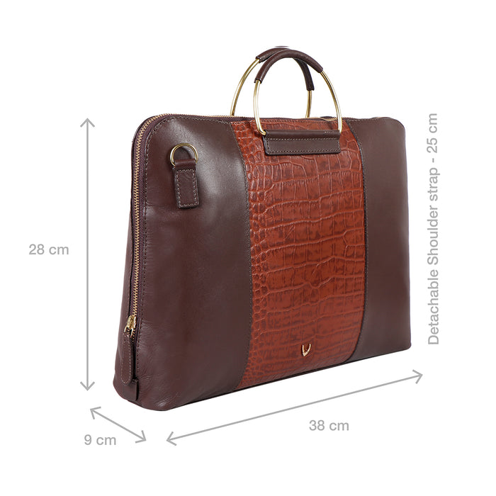 Ee Linda 01 Brown Leather Laptop Bag