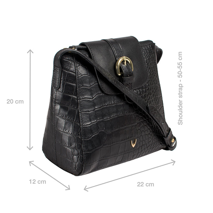 Ee Lyra Black Leather Sling Bag