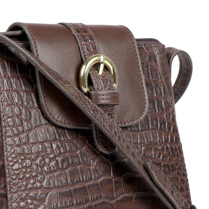 Ee Lyra Brown Leather Sling Bag