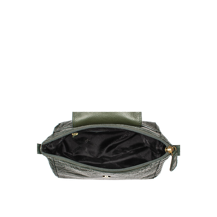 Ee Lyra Green Leather Sling Bag