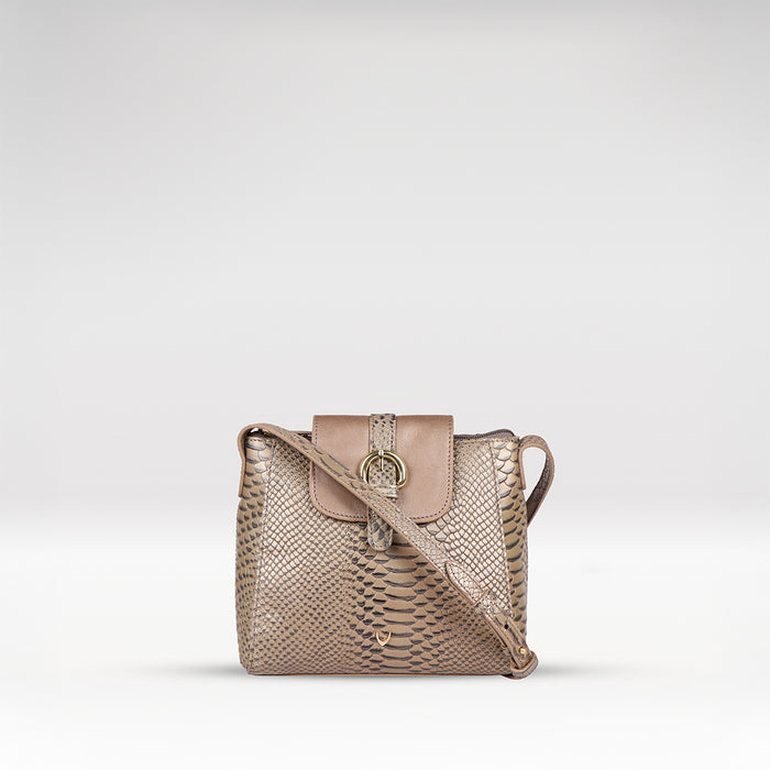 Ee Lyra Grey Leather Sling Bag