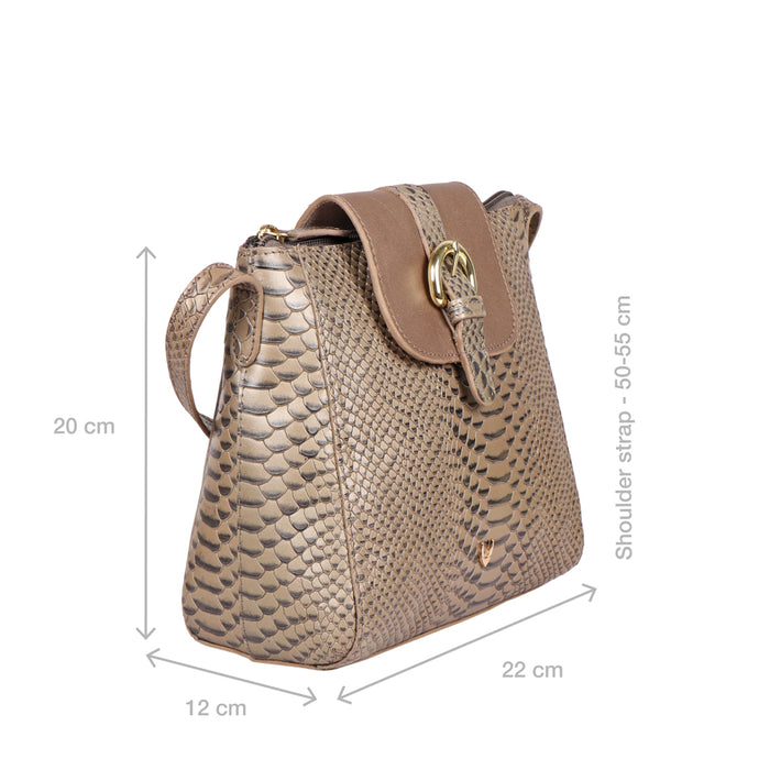 Ee Lyra Grey Leather Sling Bag