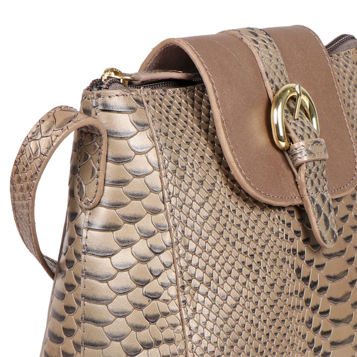 Ee Lyra Grey Leather Sling Bag