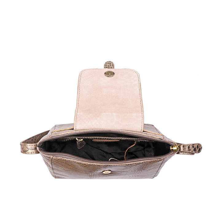 Ee Lyra Grey Leather Sling Bag