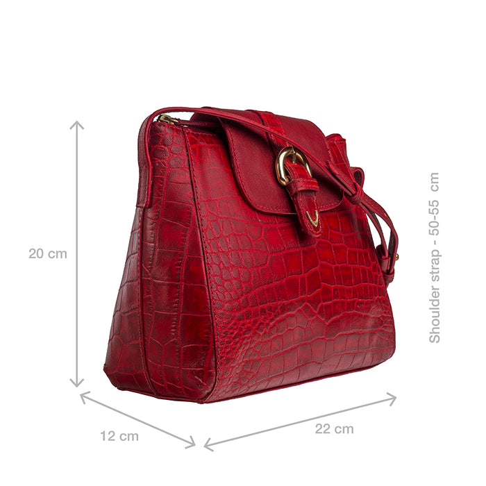 Ee Lyra Red Leather Sling Bag