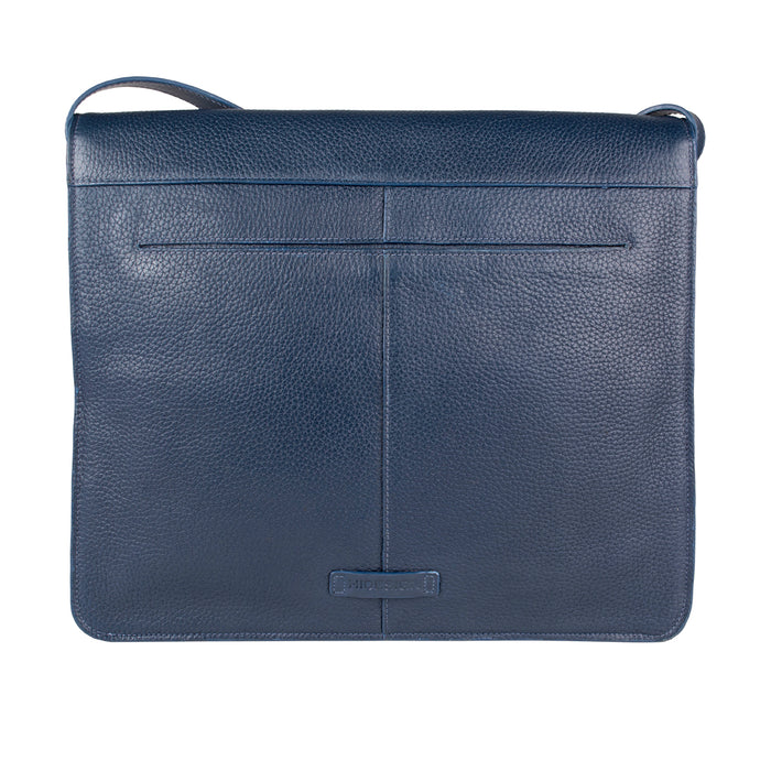 Ee Mars 01 Blue Leather Laptop Bag