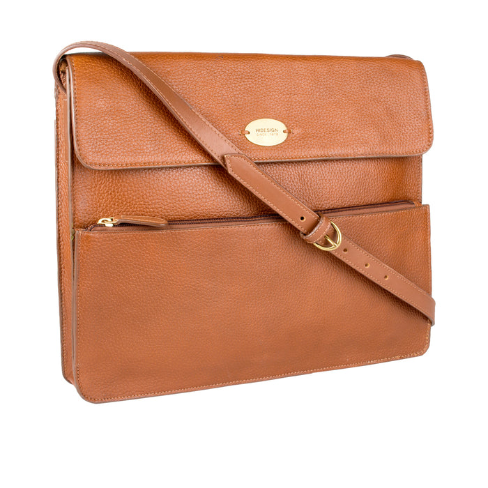 Ee Mars 01 Tan Leather Laptop Bag