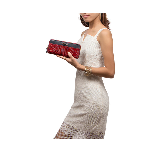 Ee Morocco W4  Marsala Leather Double Zip Around Wallet