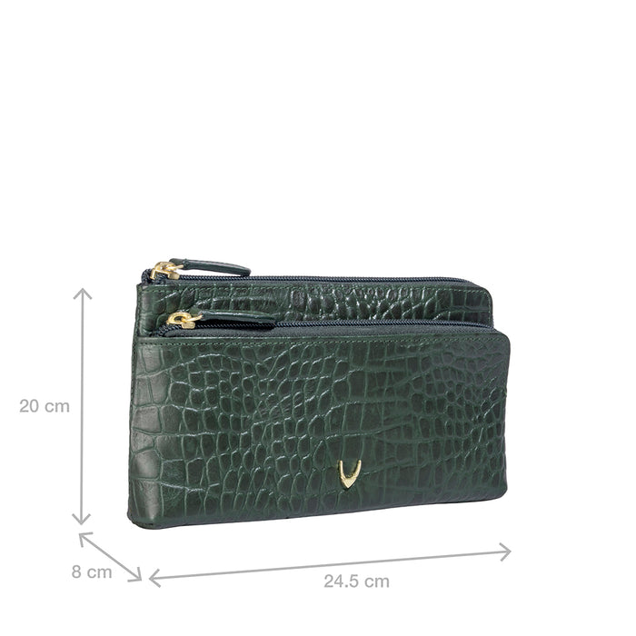 Ee Paola W1  Green Leather Clutch Wallet
