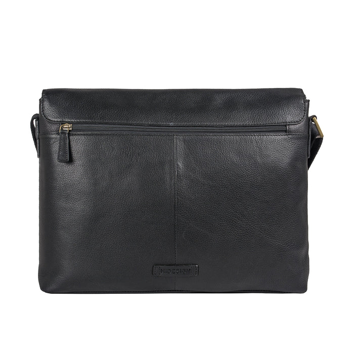 Ee Pluto 01 Black Leather  Messenger Bag