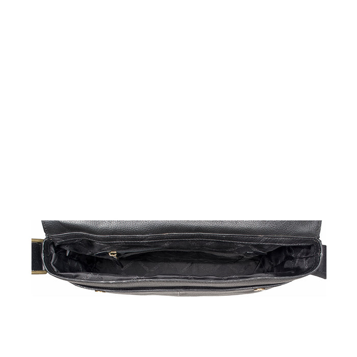 Ee Pluto 01 Black Leather  Messenger Bag