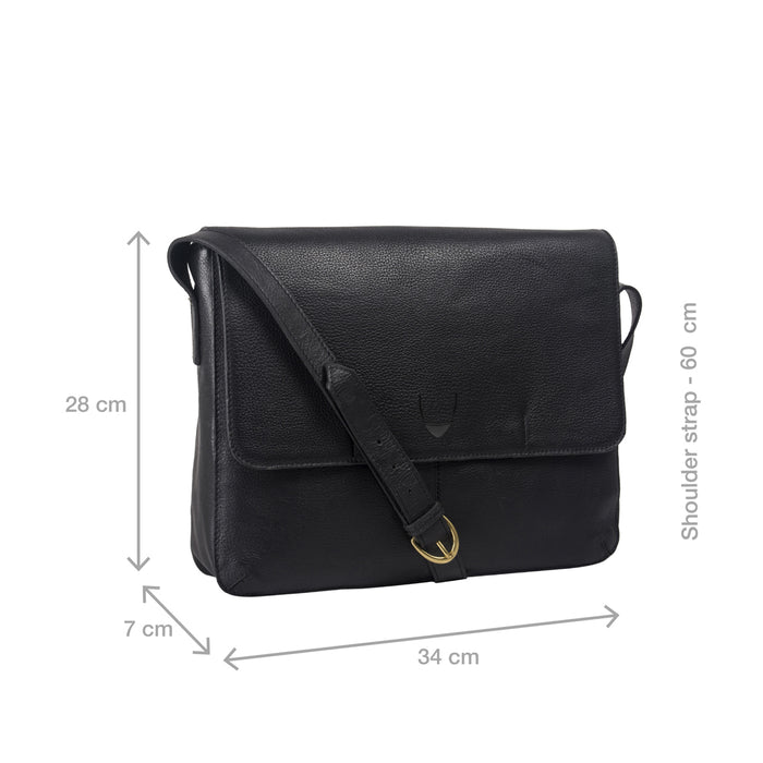 Ee Salvodor 01 Black Leather  Messenger Bag