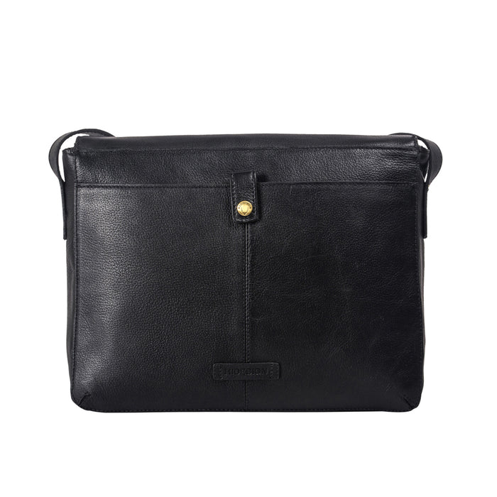 Ee Salvodor 01 Black Leather  Messenger Bag