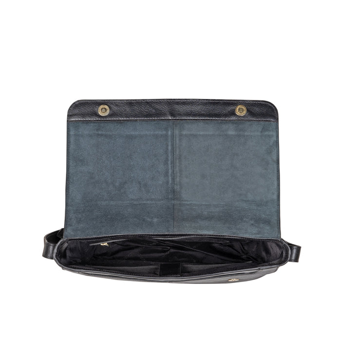 Ee Salvodor 01 Black Leather  Messenger Bag