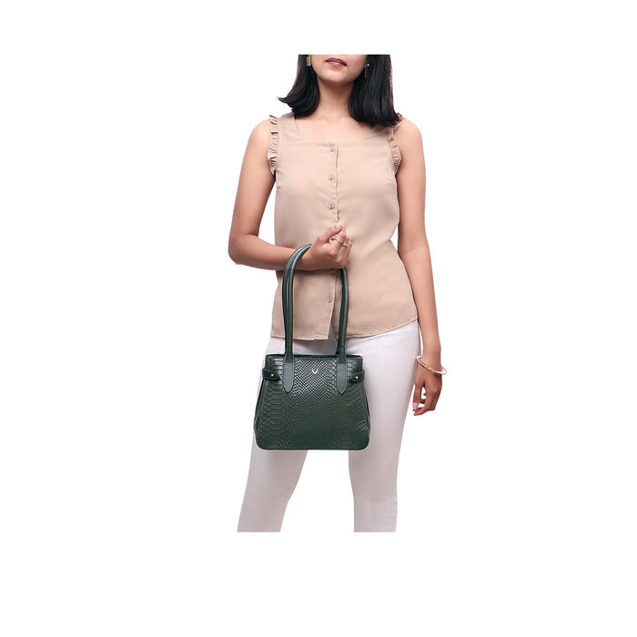 Ee Shanghai 03 Green Leather Shoulder Bag