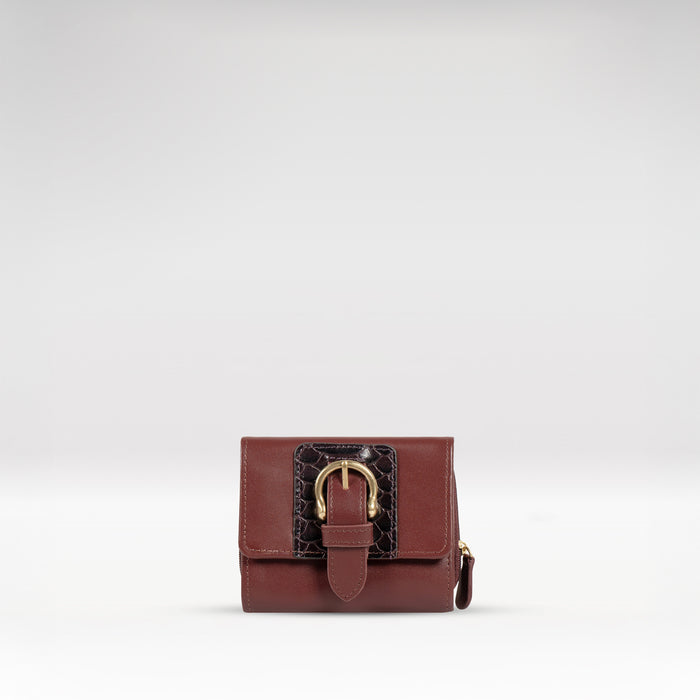 Ee Shanghai W3 Marsala Leather Trifold Wallet