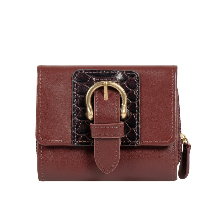 Ee Shanghai W3 Marsala Leather Trifold Wallet