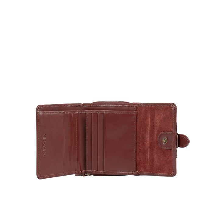 Ee Shanghai W3 Marsala Leather Trifold Wallet