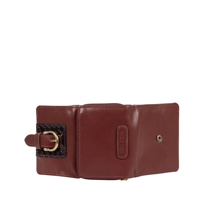 Ee Shanghai W3 Marsala Leather Trifold Wallet