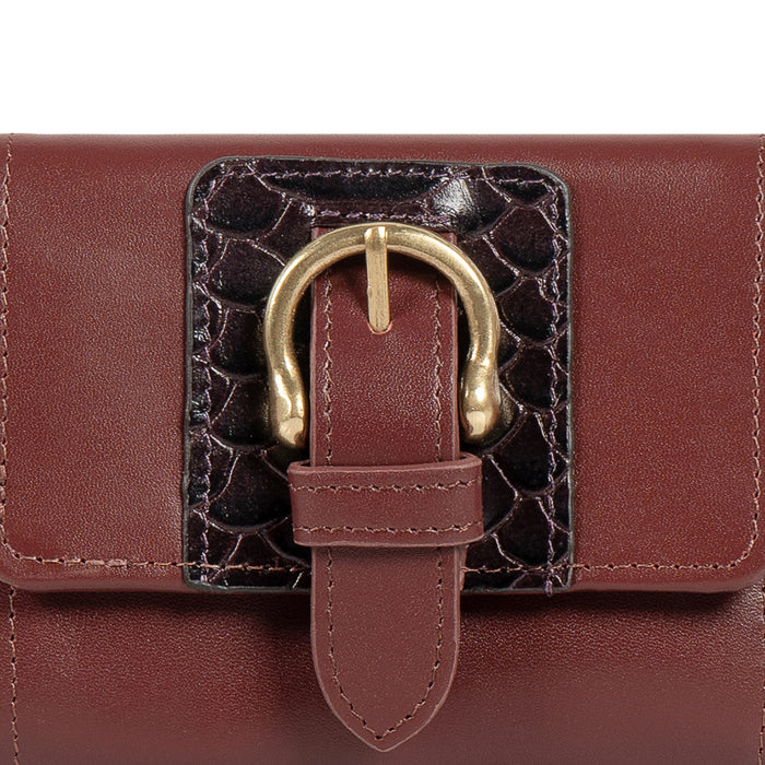 Ee Shanghai W3 Marsala Leather Trifold Wallet