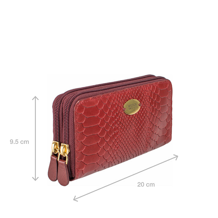 Ee Taurus W2  Marsala Leather Double Zip Around Wallet